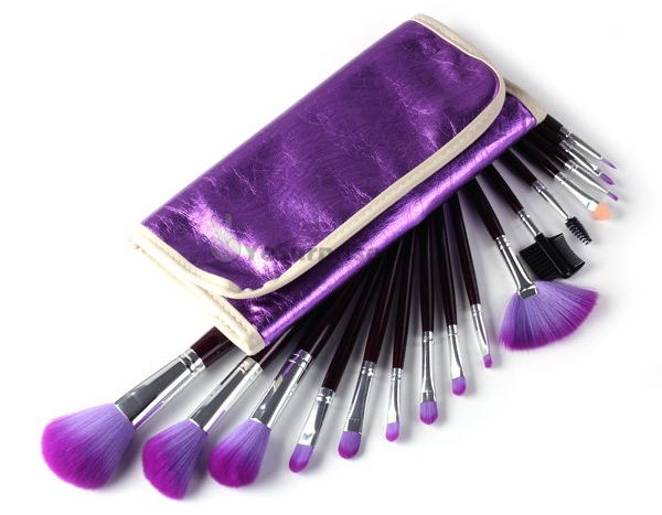 Kit com 16 Pincéis Profissionais Roxo