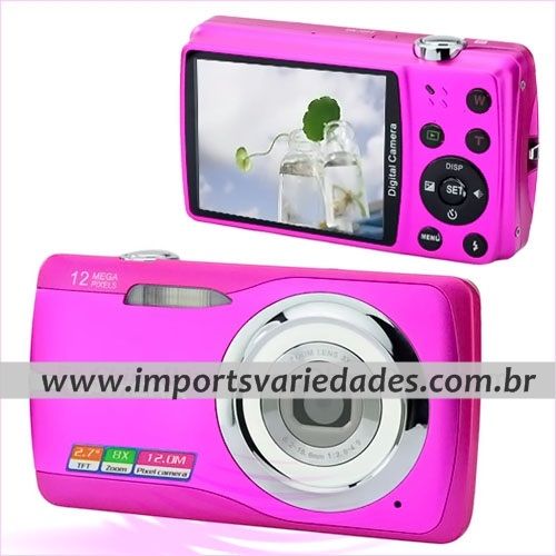 Camera Digital 2.7 2,7 " LCD 12MP Zoom 8 × Digital - Pink