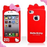 Cases Hello Kitty em Silicone macio para 4/4S iPhone
