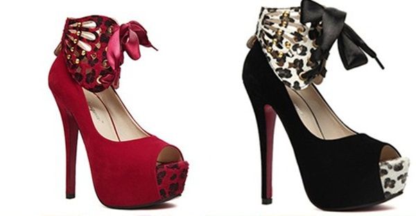 Peep Toe Oncinha salto stiletto com Detalhes de Canela