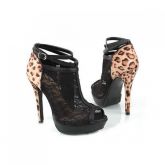 Peep Toe Elegante Estilo Leopardo