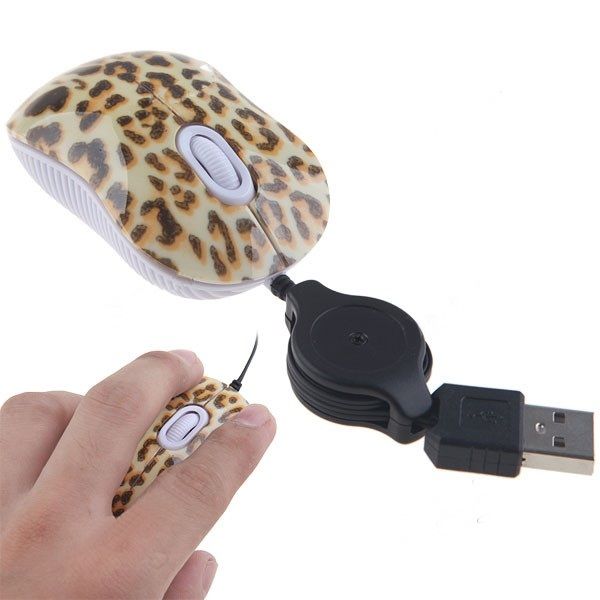 Mouse Óptico Leopardo com fio para PC ou Notbook